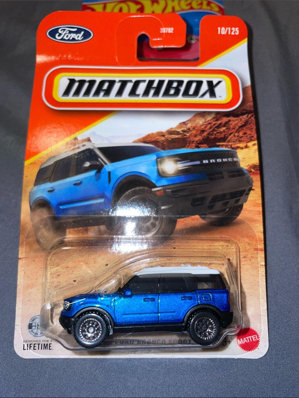 Matchbox Ford Bronco Sport Toy Car - Blue with White Roof